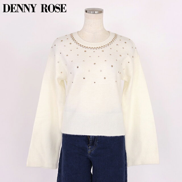 樂天商城 - デニーローズ（DENNY ROSE）レディース 長袖ニット ホワイト系 　スタッズポイントニット （サイズ/XS）*wd1109