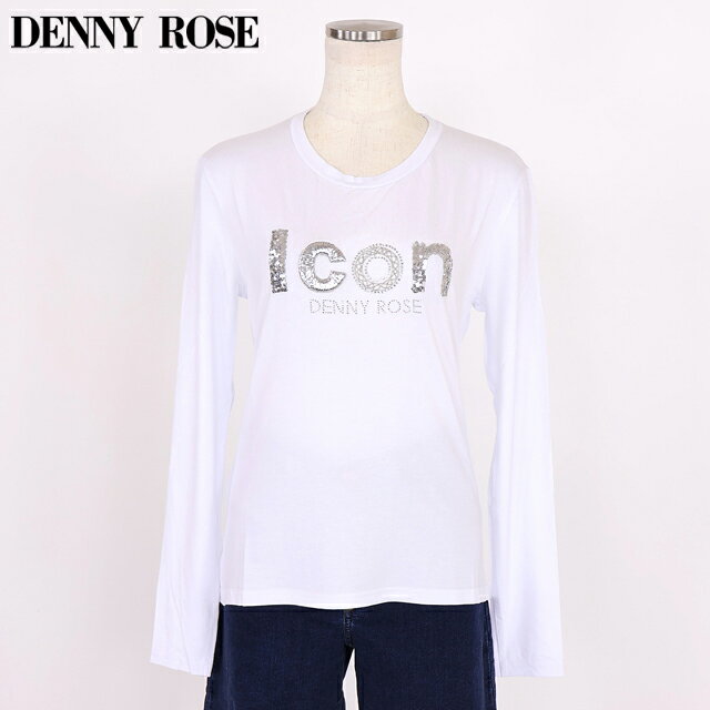 樂天商城 - デニーローズ（DENNY ROSE）レディース 長袖Tシャツ ホワイト系 　IcomロンT ラインストーン・スパンコール飾り イタリア製 （サイズ/S）*wd1122