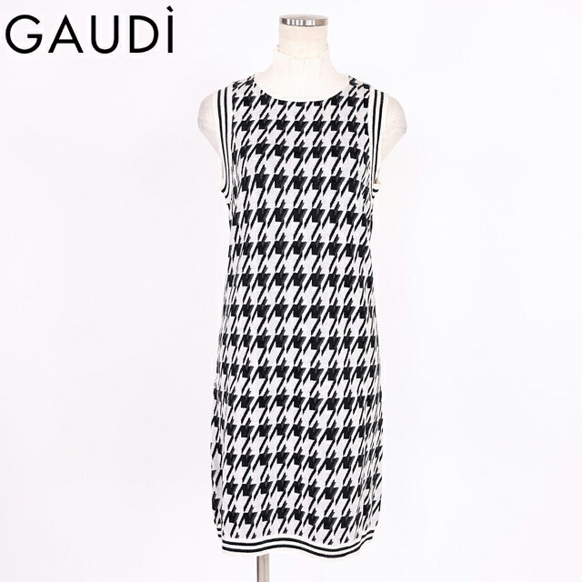 樂天商城 - ガウディ（GAUDI）レディース ワンピース ミディアム ホワイト系 千鳥格子タートルノースリワンピース （サイズ/S）*wg1002