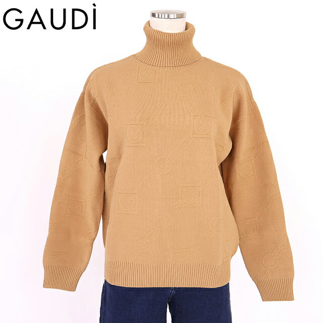 乐天商城 - ガウディ（GAUDI）レディース 長袖ニット ブラウン系 Gマーク×チェーンニット （サイズ/XS/S）*wg1003