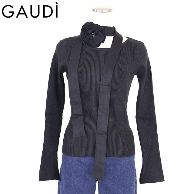 樂天商城 - ガウディ（GAUDI）レディース 長袖ニット ブラック系 コサージュポイントニット （サイズ/XS/S）*wg1018