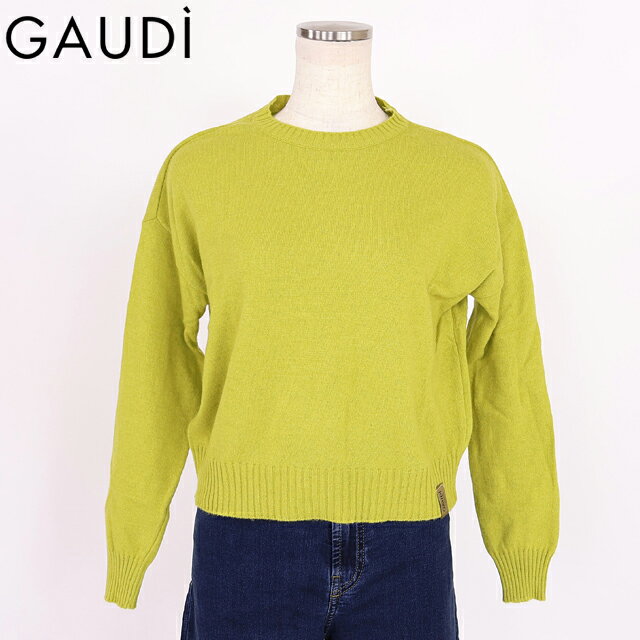 樂天商城 - ガウディ（GAUDI）レディース 長袖ニット グリーン系 クルーネックドロップショルダーニット イタリア製 （サイズ/S）*wg1026