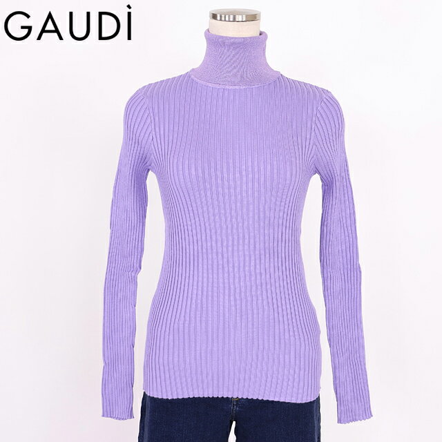 樂天商城 - ガウディ（GAUDI）レディース 長袖ニット タートルネック パープル系 リブラメ入りタートルネック （サイズ/XS）*wg1029
