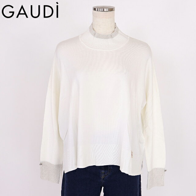 樂天商城 - ガウディ（GAUDI）レディース 長袖ニット ホワイト系 ドロップショルダーハイネックニット　ロングテール （サイズ/XS）*wg1036