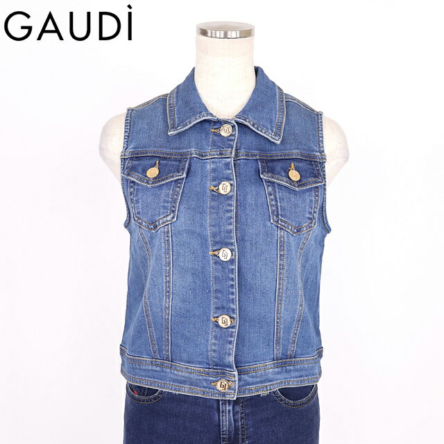 樂天商城 - ガウディ（GAUDI）レディース デニムジャケット ネイビー系 ノースリGジャン （サイズ/XS/S）*wg1041