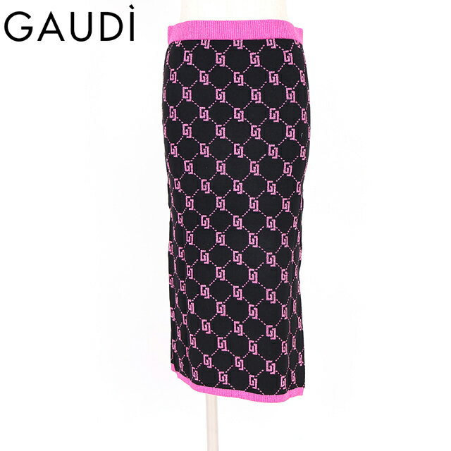 乐天商城 - ガウディ（GAUDI）レディース ロングスカート ブラック系 ロゴジャガードニットスカート （サイズ/XS/S）*wg1056