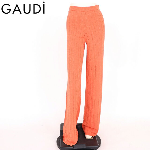 乐天商城 - ガウディ（GAUDI）レディース ロングパンツ オレンジ系 ラメレーヨンニットパンツ （サイズ/XS）*wg1057