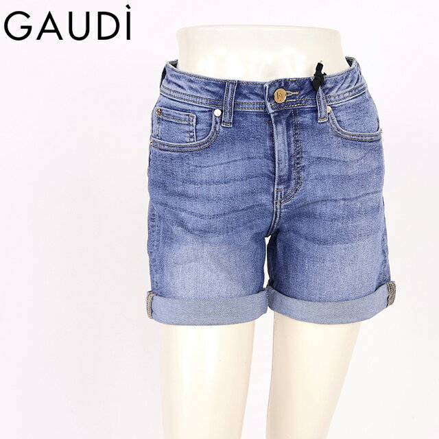 樂天商城 - ガウディ（GAUDI）レディース ショートパンツ ブルー系 ロールアップショートデニム （サイズ/25）*wg1061