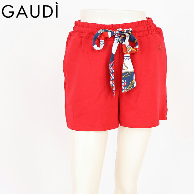 ガウディ（GAUDI）レディース ショートパンツ レッド系 ラインストーンポイントショートパンツ （サイズ/M） wg1063