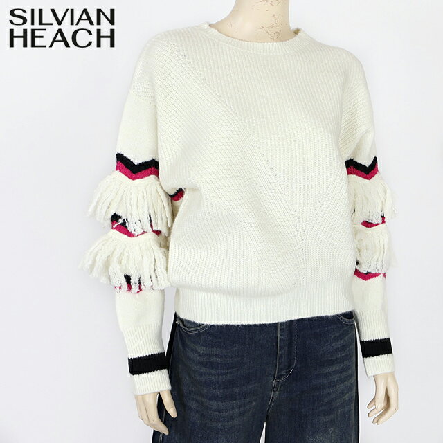 シルビアン ヒーチ（SILVIAN HEACH）レディース 長袖ニット ホワイト系 　袖デザインポイントリブNT （サイズ/XXS/XS/S）*wo1019