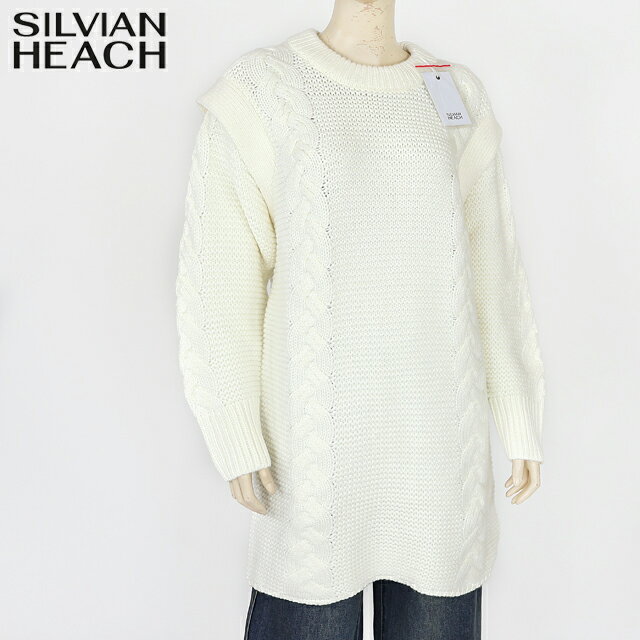 シルビアン ヒーチ（SILVIAN HEACH）レディース ワンピース ミディアム ホワイト系 　ケーブル編みニットOP （サイズ/S）*wo1027