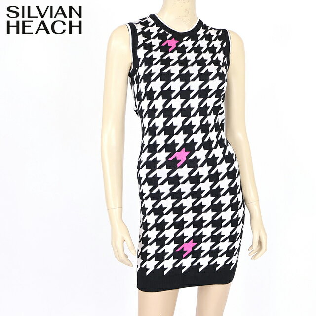 シルビアン ヒーチ（SILVIAN HEACH）レディース ワンピース ミディアム ホワイト系 千鳥柄ノースリーブOP （サイズ/40）*wo1031