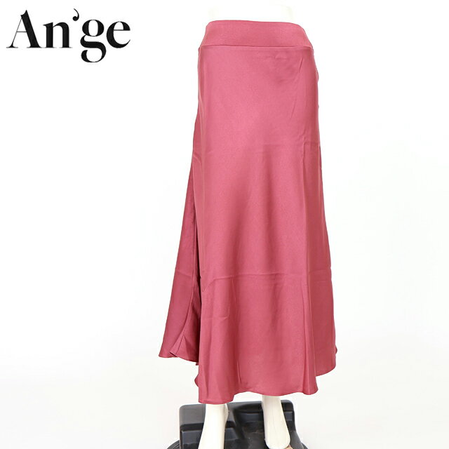 アンジェ（An'ge）レディース ロングスカート レッド系 セミフレアSK （サイズ/S/M）*wo1042