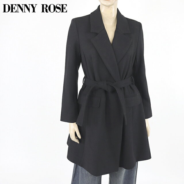 樂天商城 - デニーローズ（DENNY ROSE）レディース コート ブラック系 　ベルトポイントコート前留め無 （サイズ/40）*yu0003