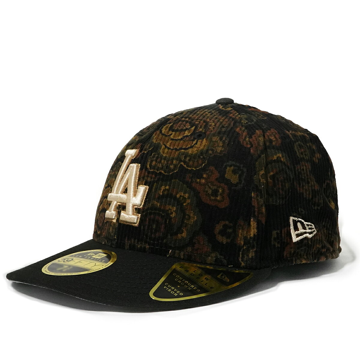 ニューエラ キャップ New Era 59FIFTY Cap LOS ANGELES DODGERS THREE LOOMS FLORAL CORD LOW PROFILE 59FIFTY FITTED ロサンゼルスドジャース LP 59FIFTY コーデュロイ ペイズリー キャップ 帽子 ハット CAP CAPS MLB カーブバイザー ユニセックス NEW ERA ベースボール LAD