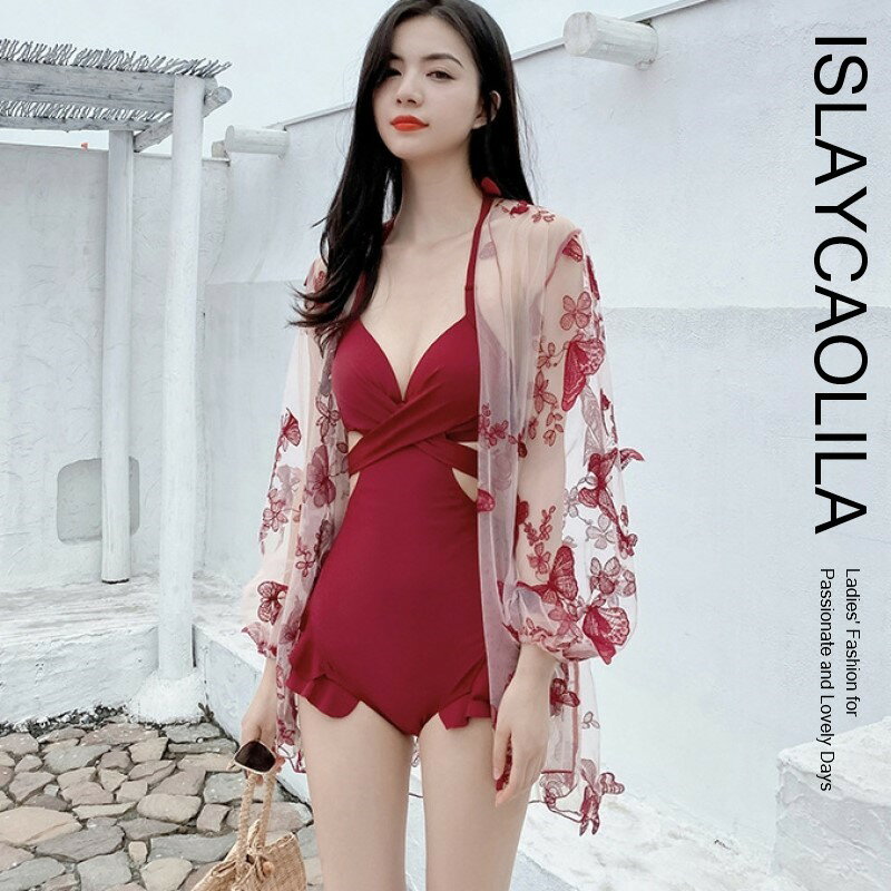 楽天市場】即日 発送 水着（カラーレッド）（レディースファッション