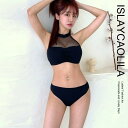 EJ1 ロザンナ ビキニ セット 水着 シースルー スイムドレス パッド入り ワイヤーなし レディース