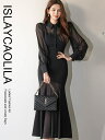 シースルー ワンピース シアー フレア ロング イブニングドレス レディース EM3 ルオン