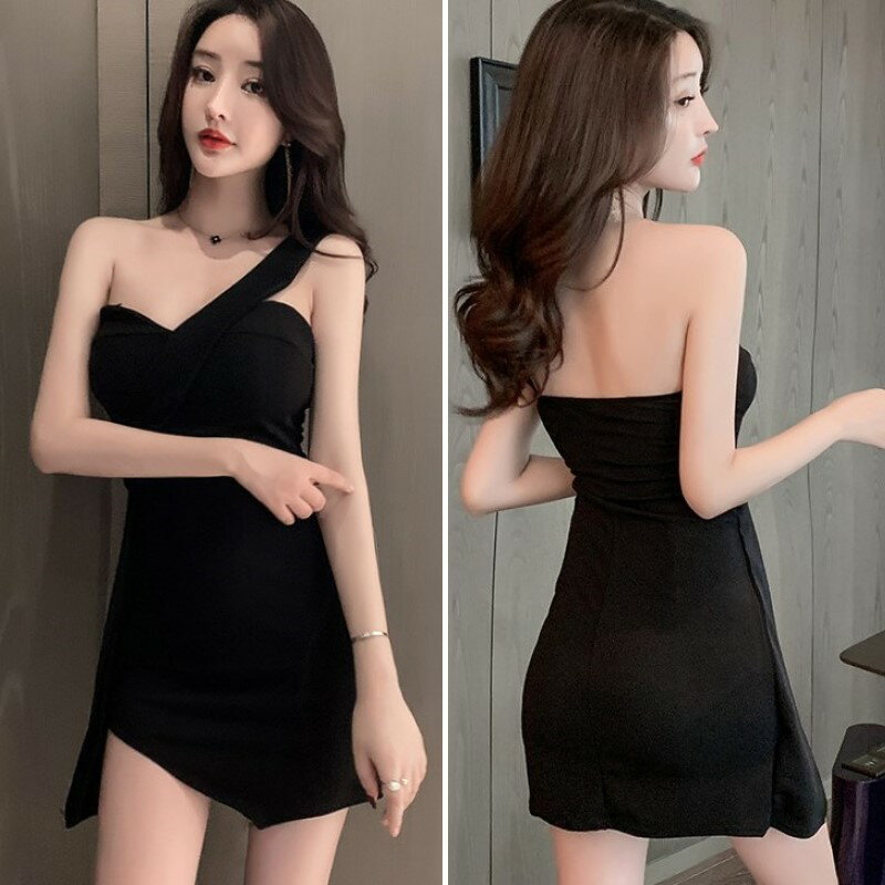 ワンショルダー ワンピース ベアトップ タイトミニ クラブドレス アシンメトリー ノースリーブ ウエストマーク レディース CR6 パルム 2