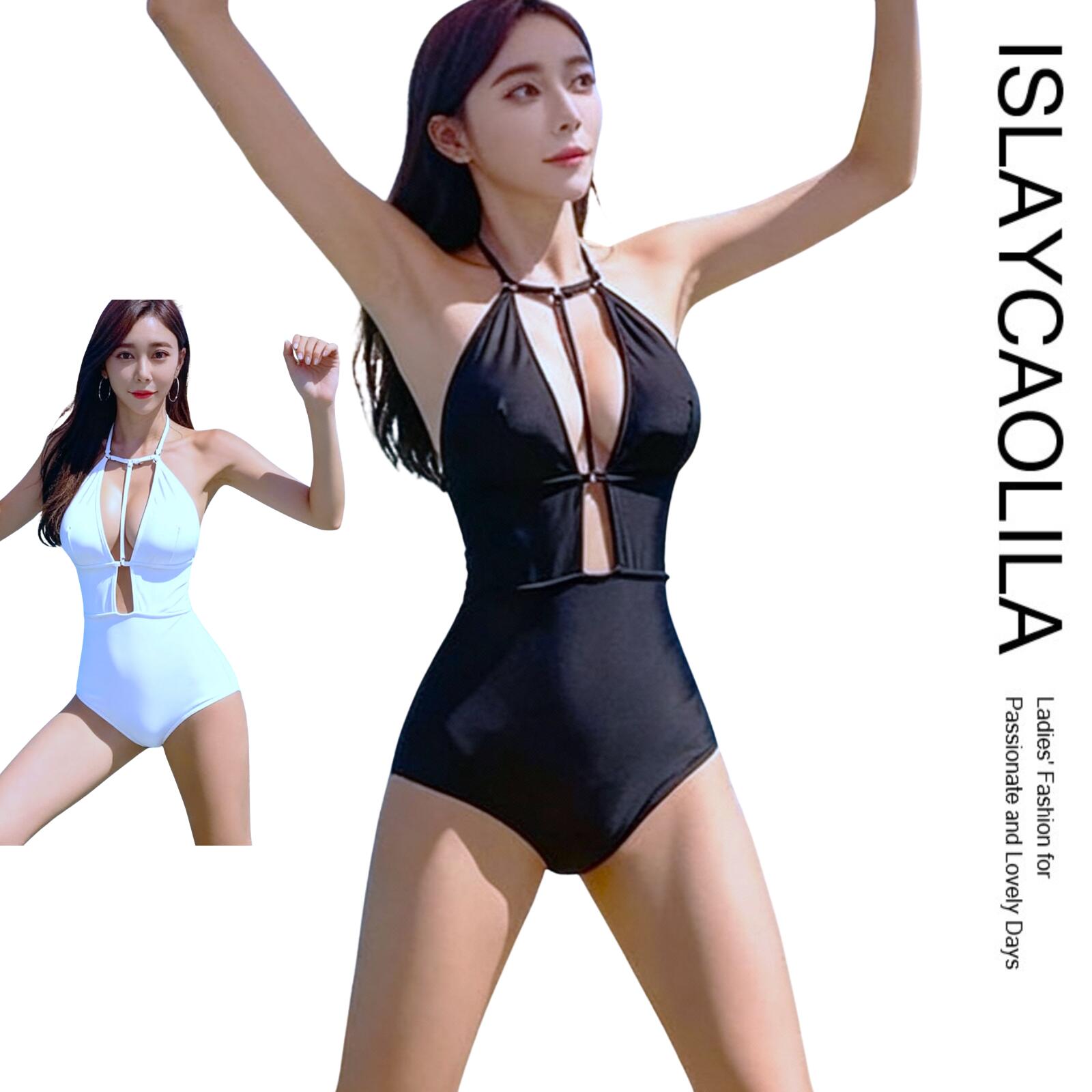 ワンピース 水着 ホルターネック ストラップ スイムドレス ウエストマーク オープンバック パッド入り ワイヤーなし レディース DL5 モア