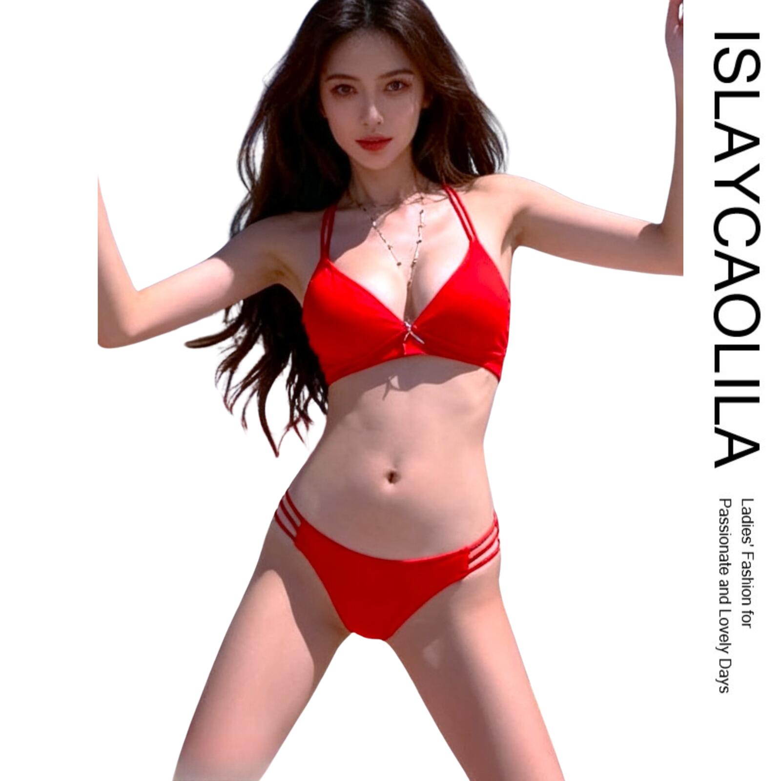 ビキニ セット 水着 ダブル ストラップ バック クロス スイムドレス 三角 ローライズ パッド入り ワイヤーなし レディース DP1 マリーナ