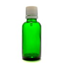 アロマ遮光瓶 30mL グリーン【セキュリティーキャップ白 ドロッパー付き】