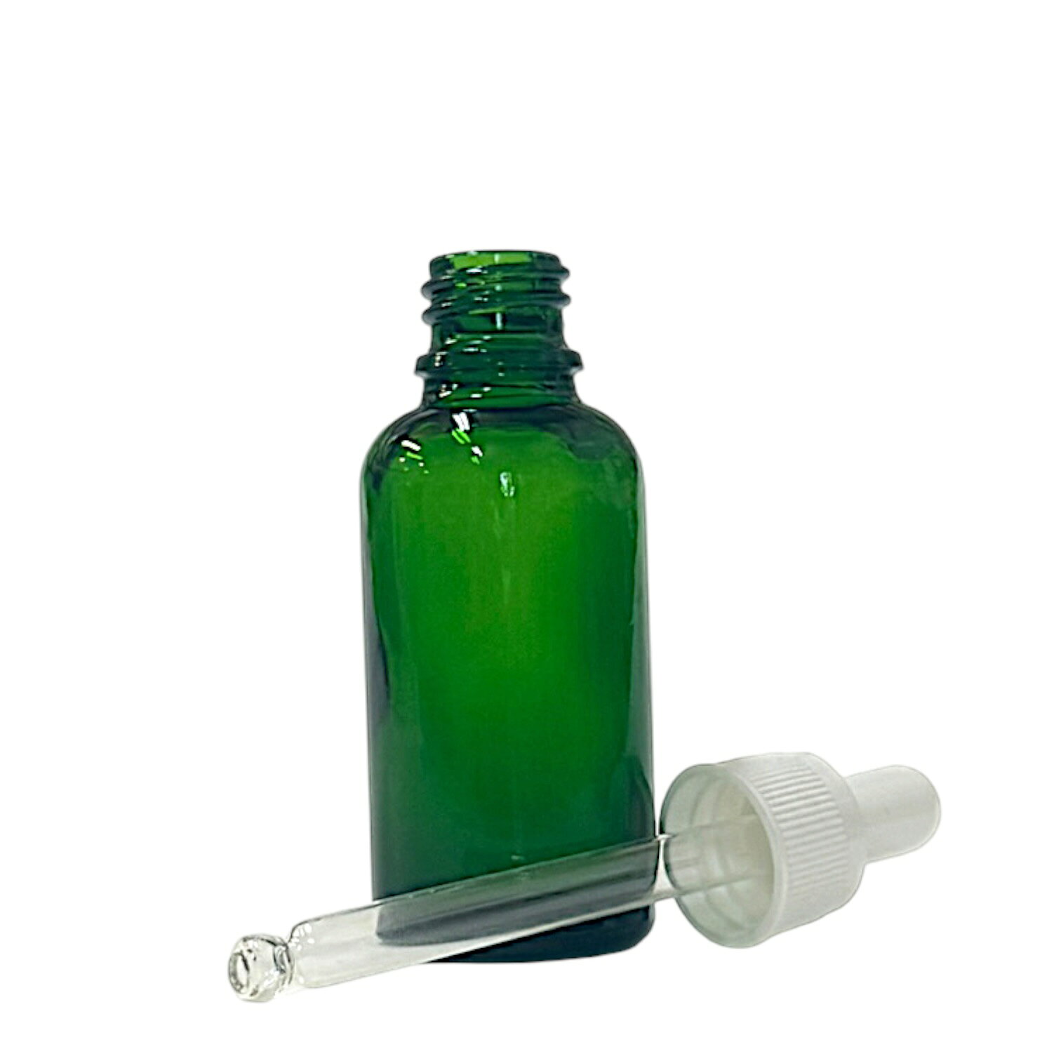 アロマ遮光瓶 30ml グリーン [ スポイド付きキャップ：PPホワイト ]
