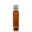 クリーム乳液など向け ローションボトル 30mL ストレートボトル アンバー【トグルキャップ:ホワイト】