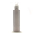 クリーム乳液など向け ポンプボトル 100mL ストレートボトル 遮光白【ロングノーズポンプ:半透明】