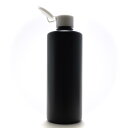 プラスチック容器 300mL PE 遮光黒 ストレートボトル【ヒンジキャップ:ホワイト】【48個入り/ロット 送料無料】