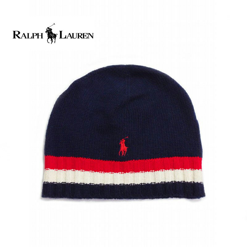 ポロ ラルフローレン ニット帽 レディース POLO RALPH LAUREN ポロ ラルフローレンニットキャップ ビーニー ハット 星条旗 ネイビーWOOL BLEND KINT FLAG HAT NAVY