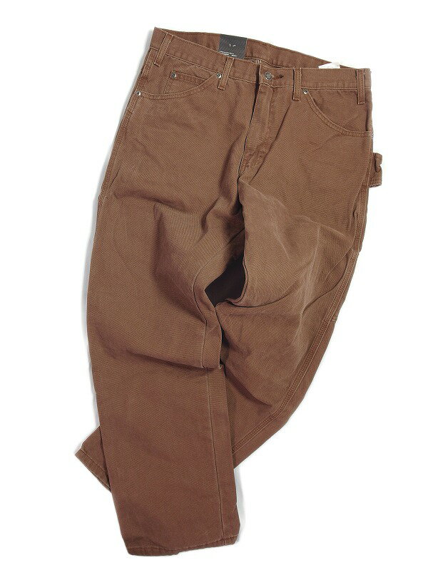 DICKIES ディッキーズリラックスフィット ダックカーペンタージーンズ ティンバー ブラウン ペインターRELAXED FIT STRAIGHT LEG CARPENTER DUCK JEANS