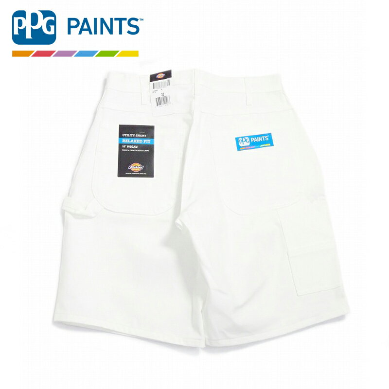 DICKIES PPG PAINTS ディッキーズ PPGペインツペインターショーツ ホワイト アメリカ企業系PPG PAINTS PAINTERS UTILITY SHORT WHITE
