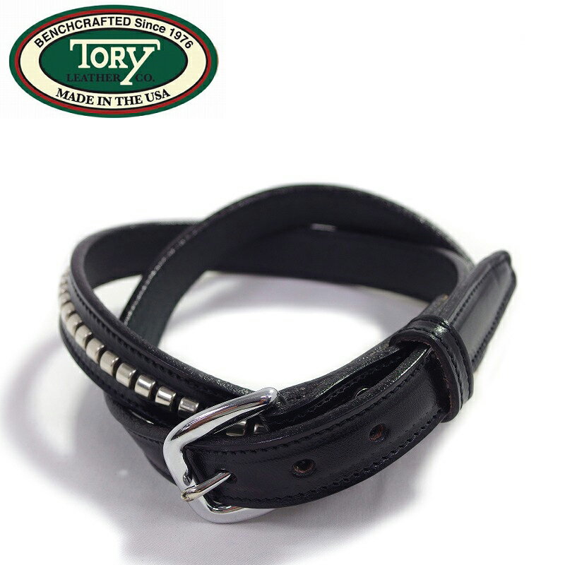 スタッズベルト ベルト（メンズ） TORY LEATHERトリーレザーベルト スタッズベルト ブライドルレザー ブラック3/4 CLINCHER BELT BRIDLE LEATHER 2552 BLACK MADE IN USA