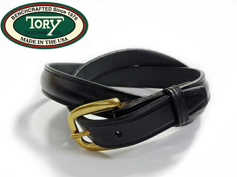 TORY LEATHER トリーレザーベルト ラウンドライズベルト ブライドルレザー ブラックBRIDLE LEATHER ROUND RAISED BELT BLACK 2167 MADE IN USA