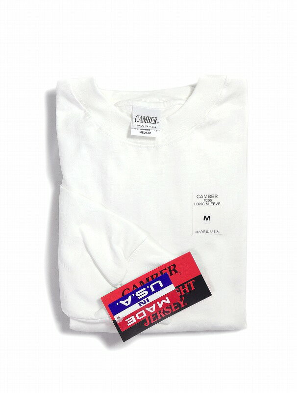 CAMBER キャンバー長袖 Tシャツ ロンT アメリカ製 ホワイト ブラック ナチュラル 厚手 無地#305 MAX WEIGHT L/S TEE