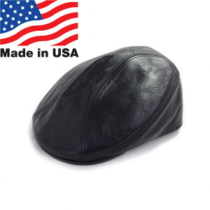 WINNER CAPS ウィナーキャップスレザー アイビー ハット ハンチング ブラック アメリカ製LEATHER IVY HAT BLACK