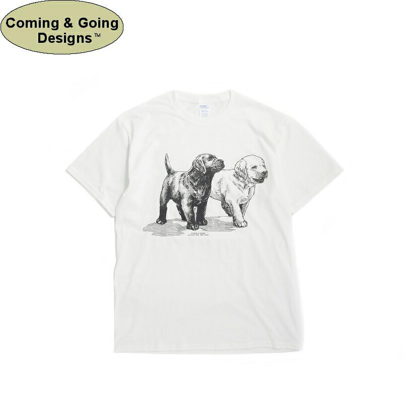 カミング&ゴーイング デザイン COMING & GOING DESIGNS半袖Tシャツ 犬プリント ラブラドール パピー ホワイト LABRADOR PUPPIES T-SHIRT WHITEのサムネイル