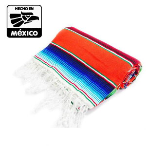 MEXICAN BLANKET ᥭ ֥󥱥åȥƥå ᥭ   ᥭ饰 ͥƥ 襬ޥå AUTHENTIC MEXICAN SERAPE BLANKET ORANGE MADE IN MEXICO