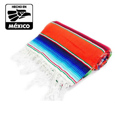 MEXICANBLANKETᥭ֥󥱥åȥƥåᥭ󥻥ڥڥᥭ饰ͥƥ襬ޥåȥAUTHENTICMEXICANSERAPEBLANKETORANGEMADEINMEXICO