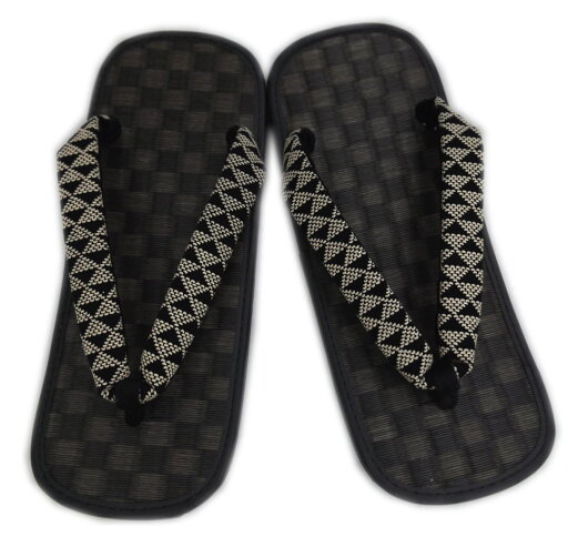 雪駄 メンズ 男性 畳表黒台ウロコ ラジアル底 L 25cm LL 26.5cm 日本製 浴衣 着物 成人式 卒業式 男物 紳士用 大きいサイズ 2L 粋 黒色 きもの 和装 和服