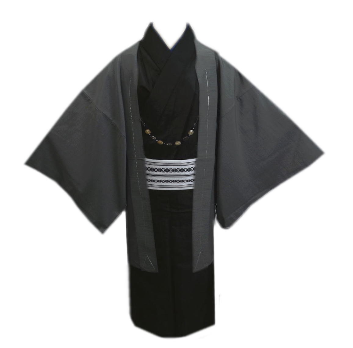 羽織 はおり コート メンズ 男性 グレー M L LL 和装 着物 単品 冬用 春秋 無地 洗える 男物 紳士用 大きいサイズ 2L
