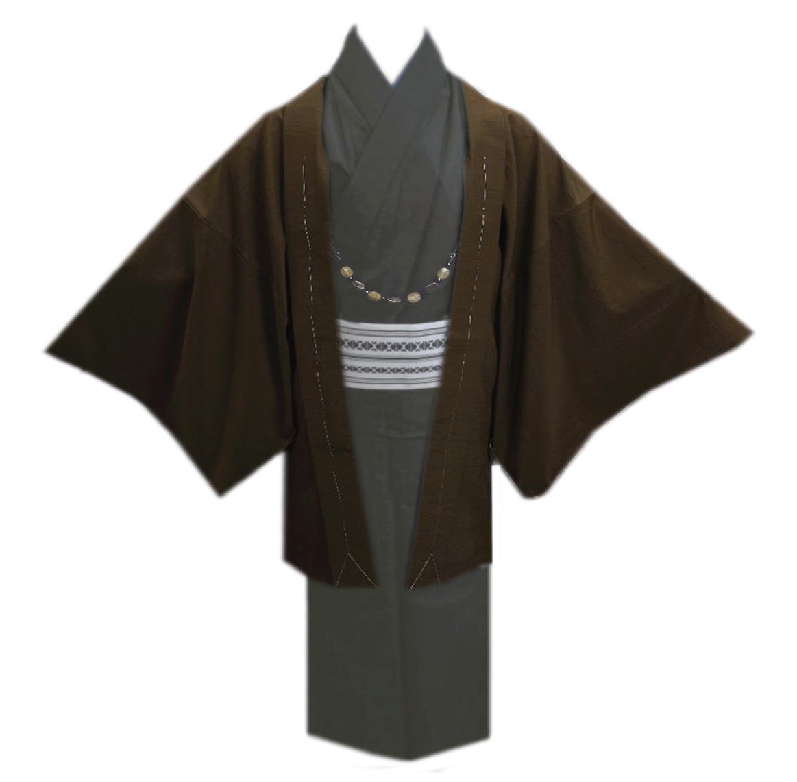 羽織 はおり コート メンズ 男性 濃茶色 M L LL 和装 着物 単品 冬用 春秋 無地 洗える 男物 紳士用 大きいサイズ 2L