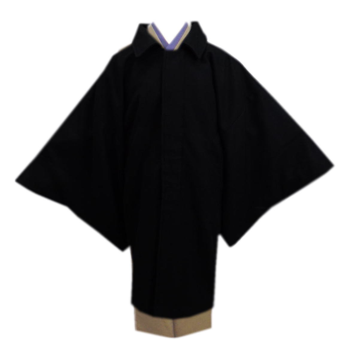 コート 和装 着物 メンズ 男性 ウール混 角袖 黒色 M L LL 冬用 無地 男物 紳士用 大きいサイズ 2L 1