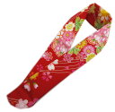 半衿 半襟 和柄 赤色地桜古典花 振袖 成人式 卒業式 袴 着物 女性用 レディース 洗える 総柄 小紋 振袖用 はかま ハカマ