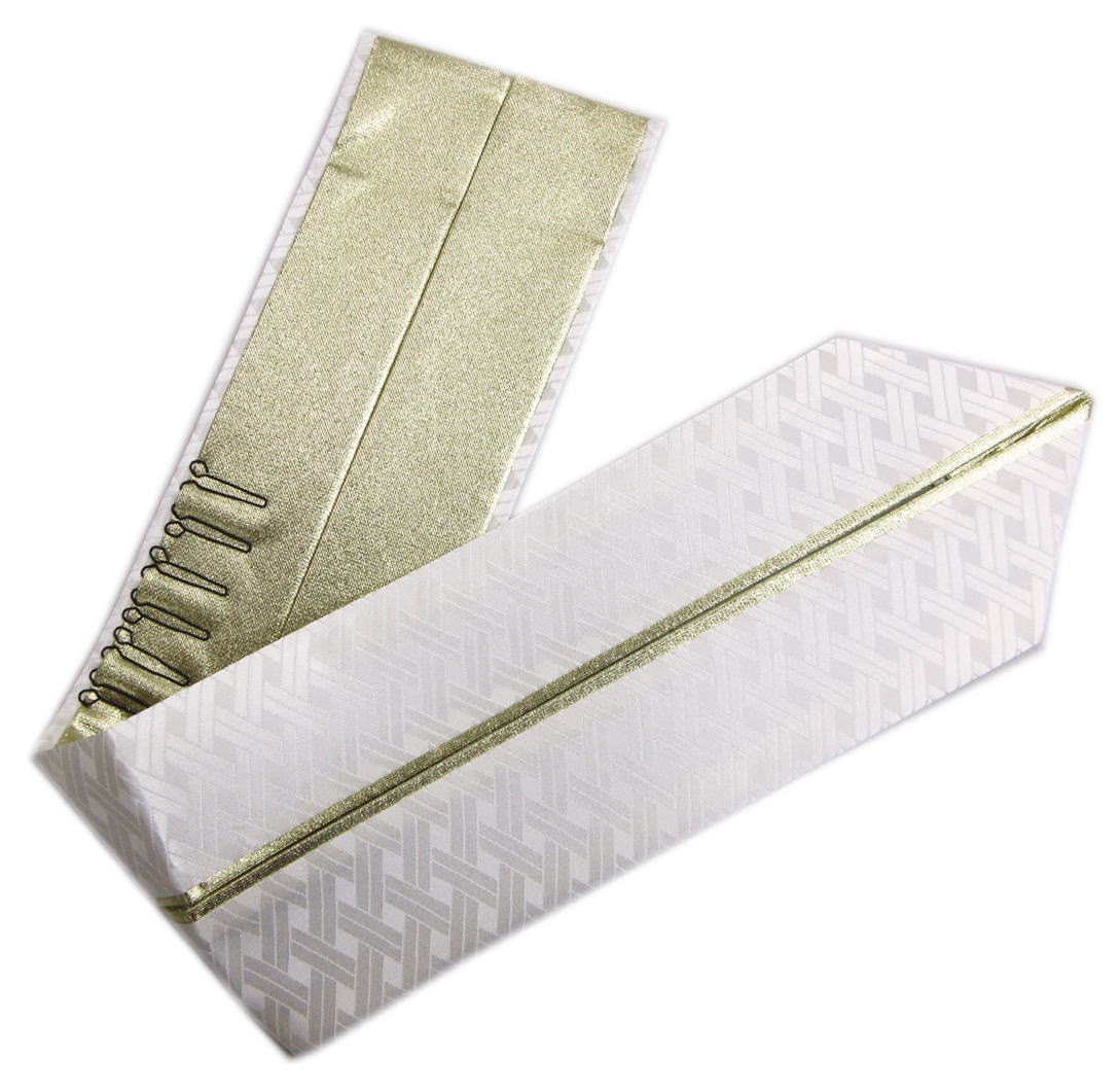 重ね衿 伊達襟 正絹 あじろ柄地紋入り 白金 2色使い 振袖 成人式 卒業式 袴 着物 振袖用 はかま ハカマ きもの 白色