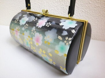 草履バッグセット横丸型黒ぼかし地桜大きいサイズ3L 振袖成人式&袴・着物に