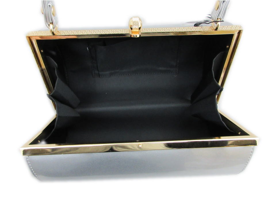 【訳有り 少難あり】 バッグ 手提げ エナメル 横丸型 銀（紺） 無地 振袖 成人式 卒業式 袴 はかま 着物 単品 振袖用 きもの 和装 女性用 レディース シルバー