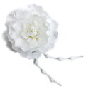 髪飾り コサージュ 和柄 振袖 成人式 卒業式 袴 結婚式 着物 きもの 浴衣 白色花ラインストーン付可憐花パール