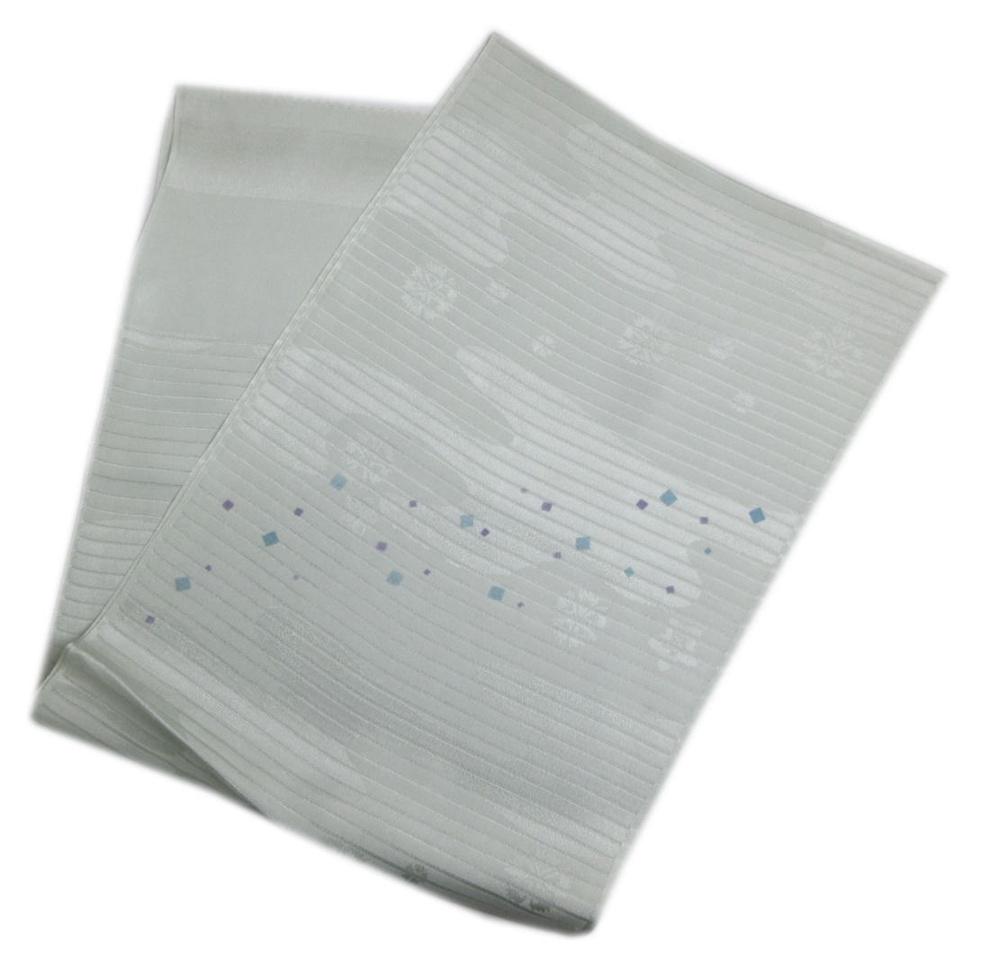 帯揚げ 帯上げ 絽 夏用 正絹 グレー地撫子流雲地模様地キューブ 夏物 単衣 着物 きもの 帯あげ シルク 和装 和服 和柄 古典柄